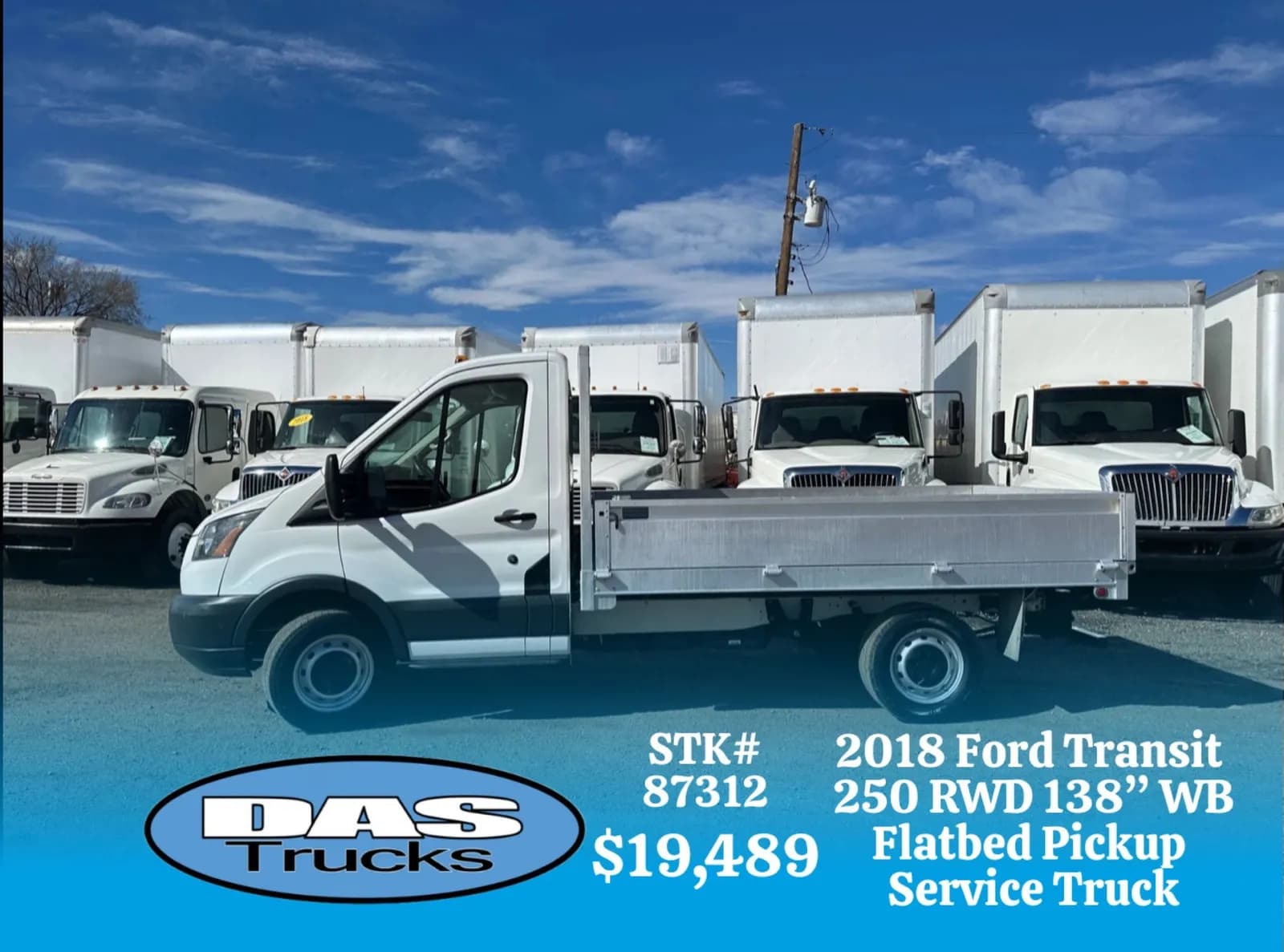 2018 Ford Transit-250 10'3" - Flatbed